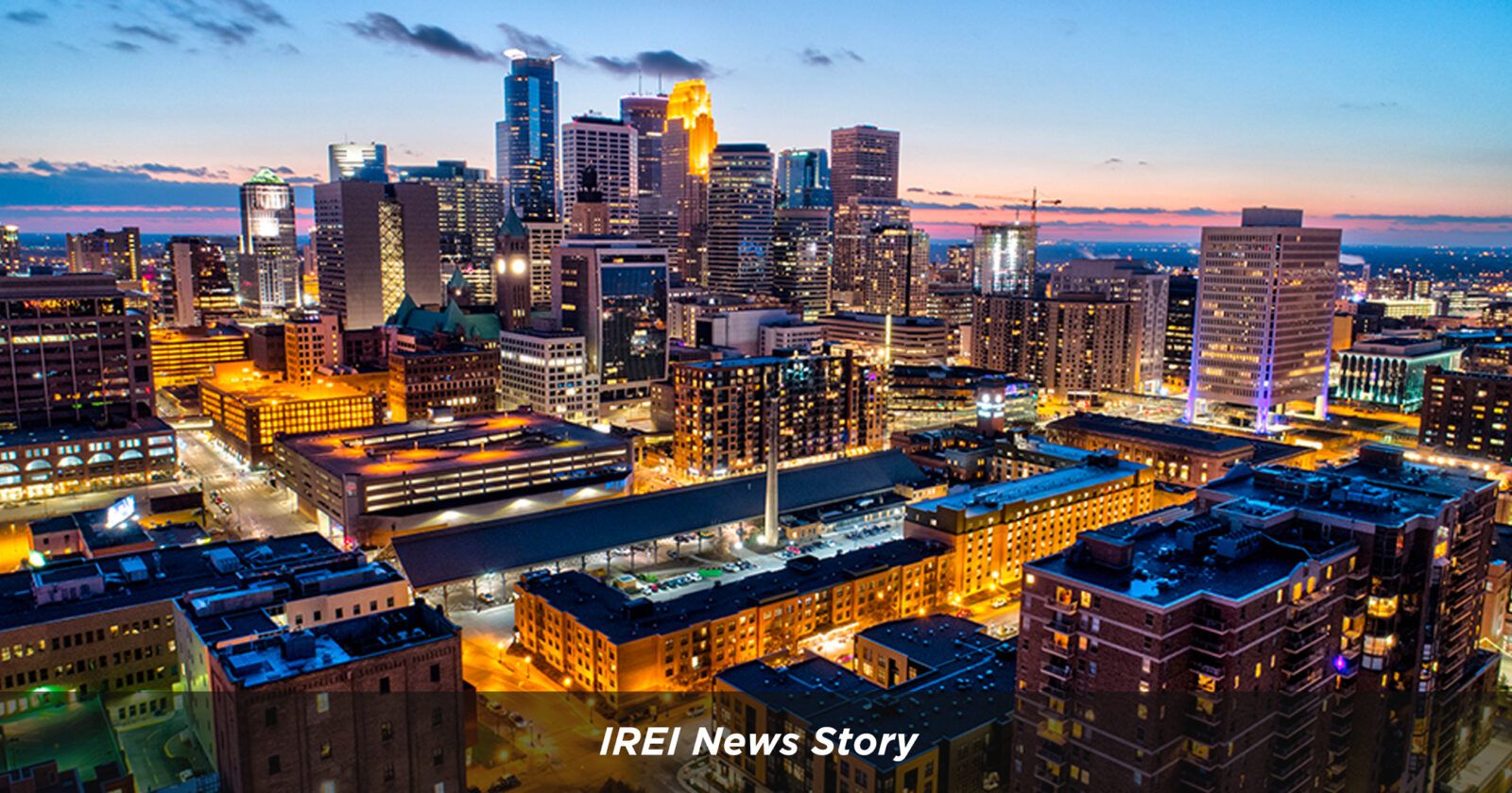 Minneapolis Skyline At Sunset