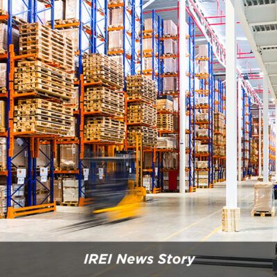 Forklift inside Climate-Controlled Industrial Warehouse