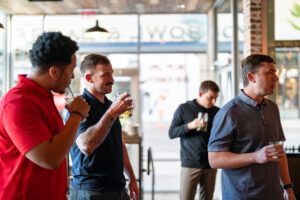 Enjoying happy hour at Bowl and Barrell Dallas